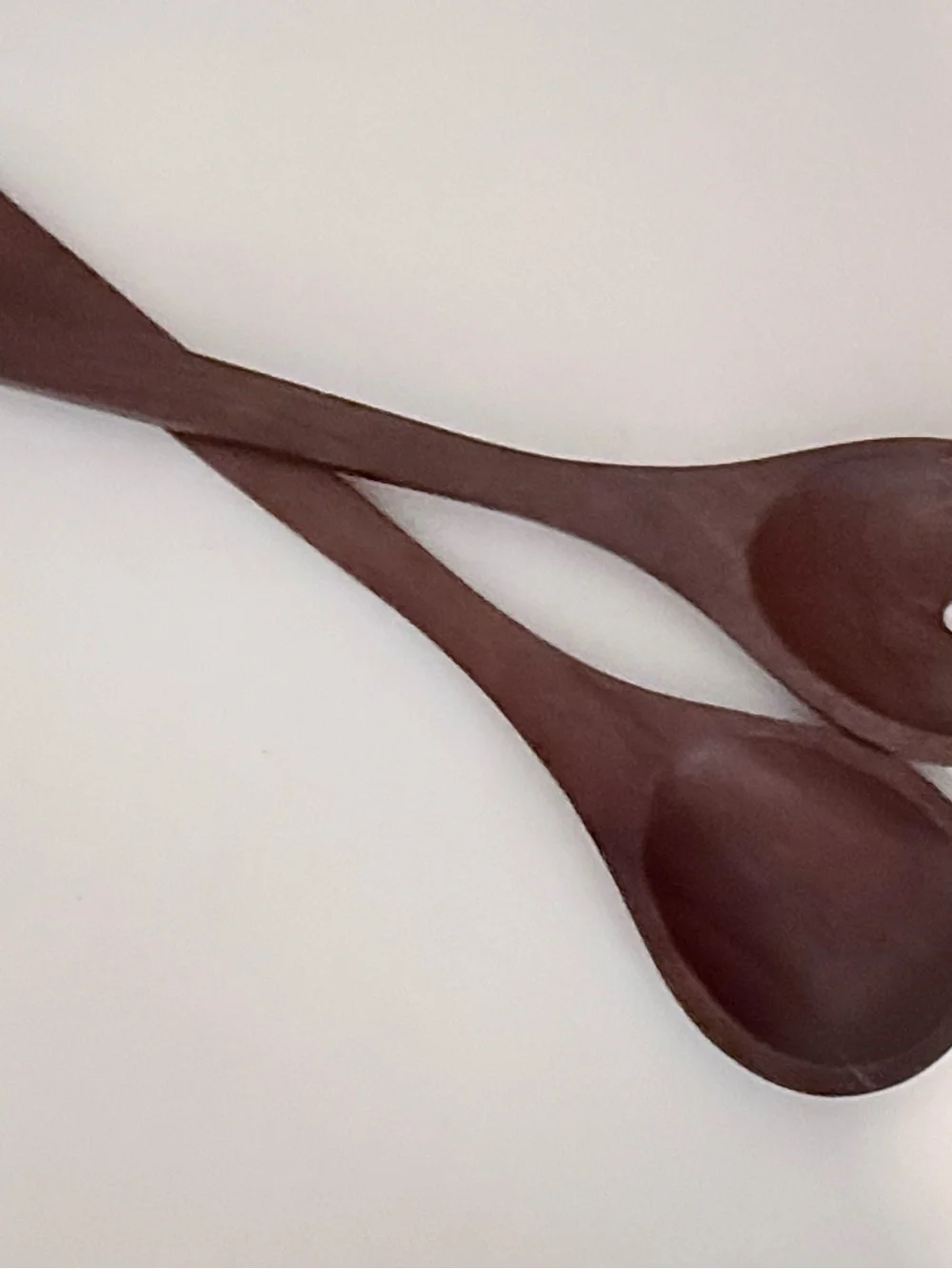 Williams Sonoma Dark Brown Wooden Salad Spoons Set